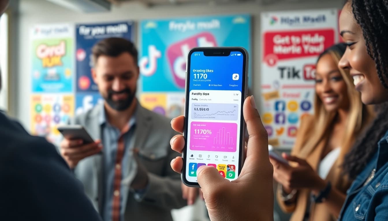 tiktok いいね 買う 効果的な方法を示すマーケティングシーン。