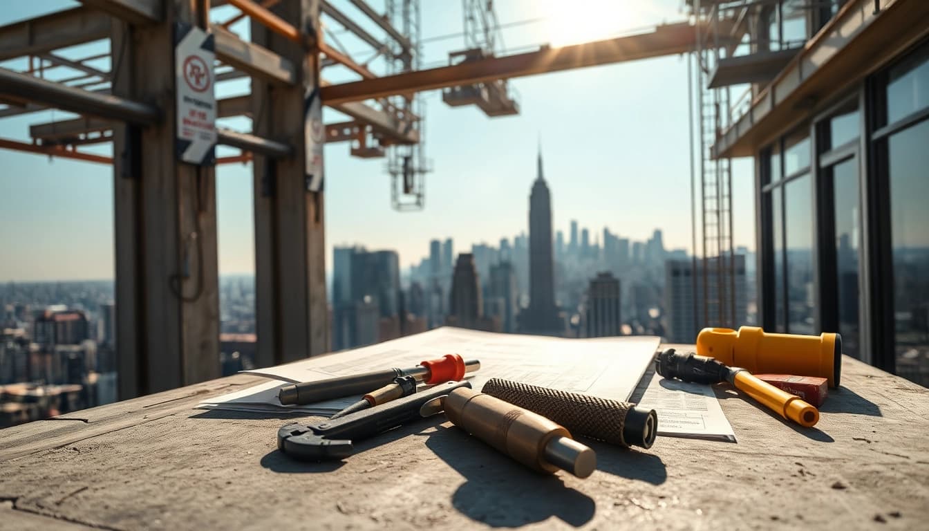 Manhattan General Contractor collaborating on a high-rise building project during daylight.