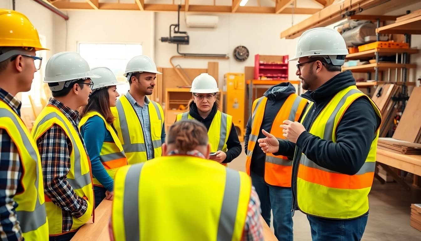 Engaging training session on construction safety training Colorado with active participants and tools.