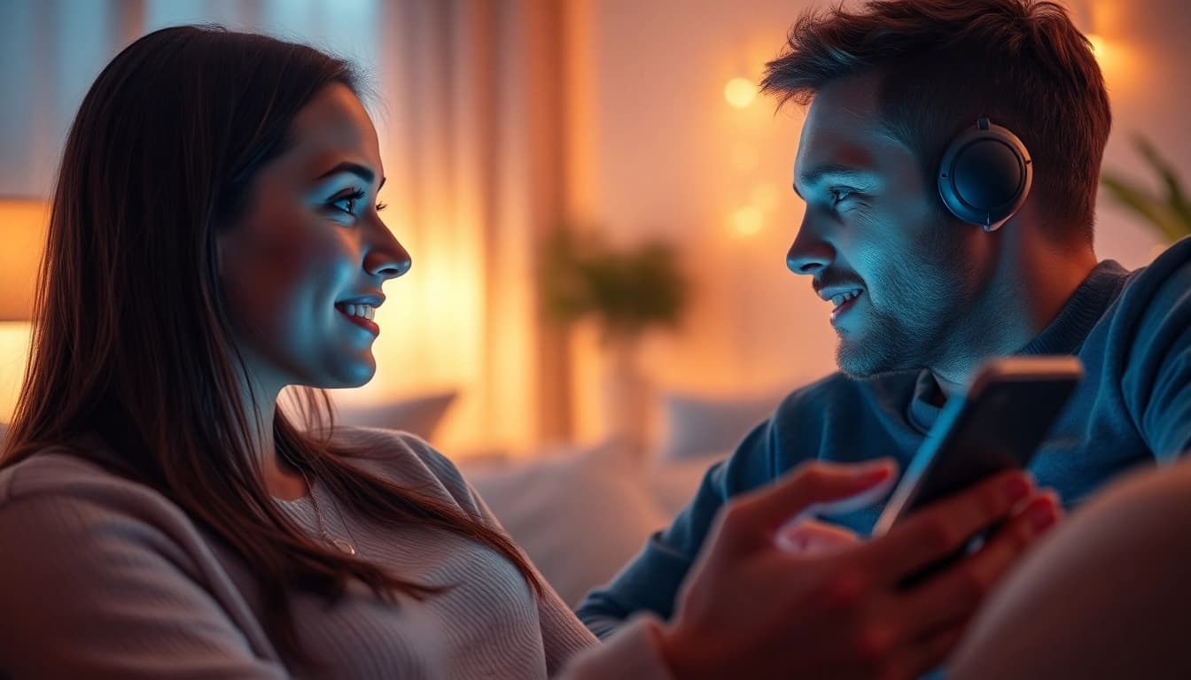 Engaging in ai sex chat conversation with a lifelike AI chatbot on a digital device