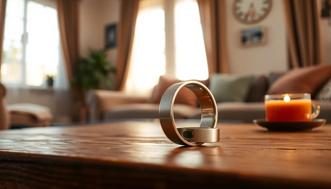 Health Ring showcased beautifully on a table, emphasizing its modern design and texture.