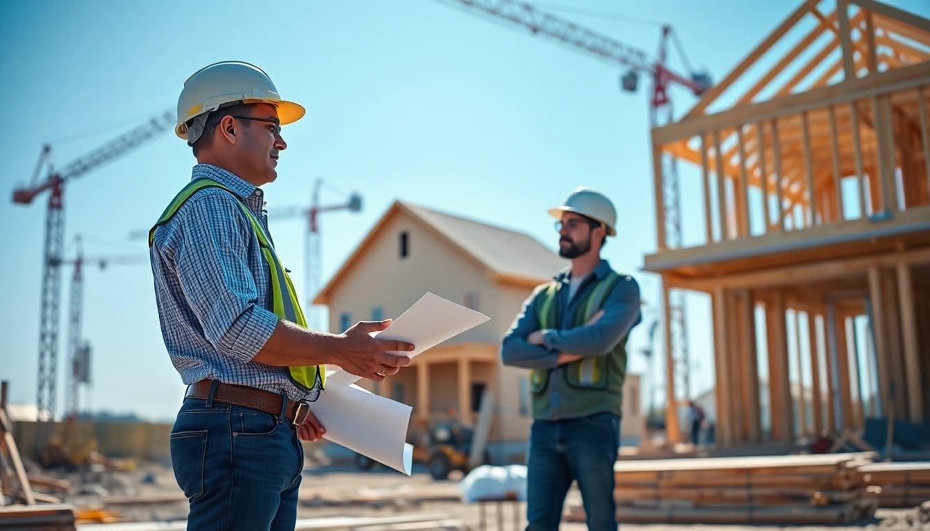 New Jersey General Contractor leading a construction team at a job site.
