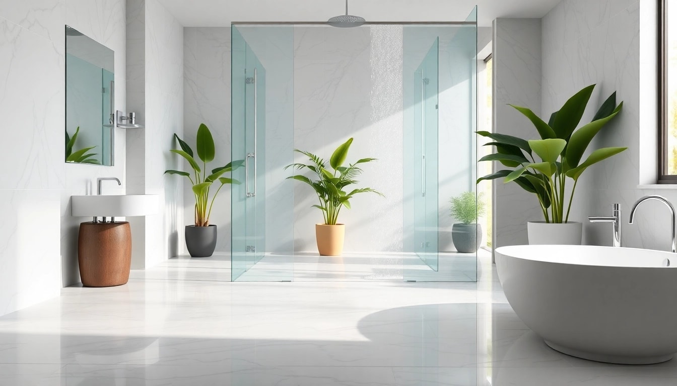 Experience elegant showers Australia with a luxurious glass enclosure in a modern bathroom setting.