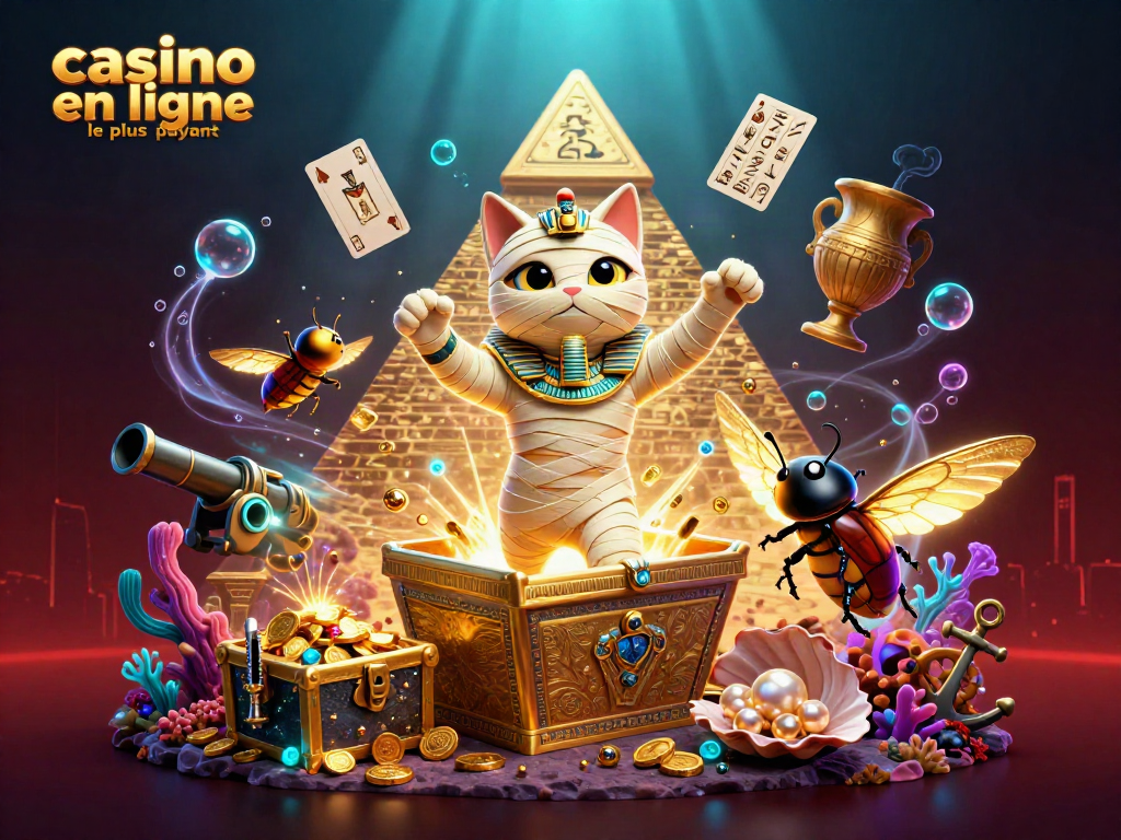 Jouez au casino en ligne le plus payant avec un chat momie et des symboles mystérieux.