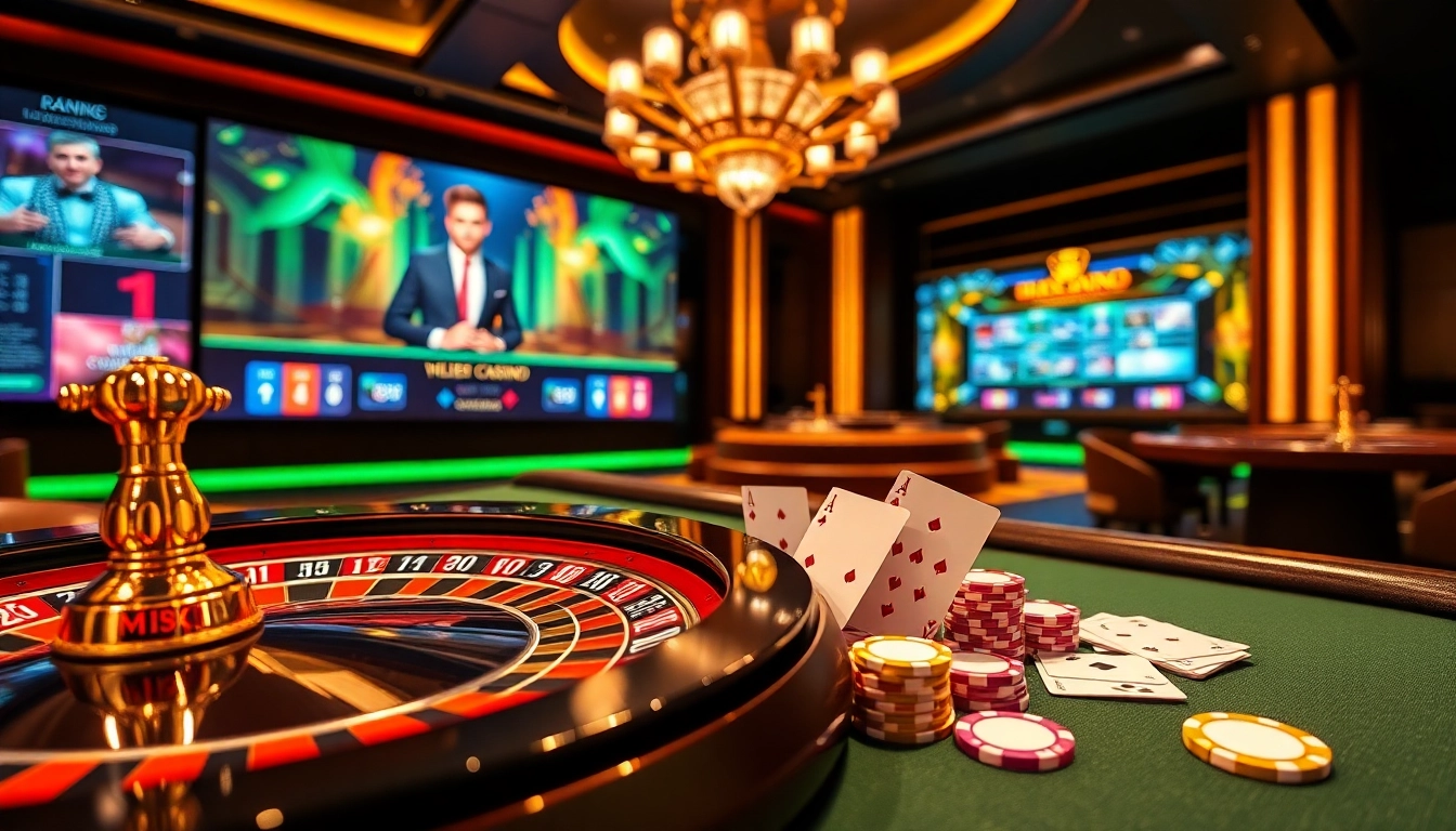 Engage in thrilling online gambling at https://mm88.tokyo/ with an exciting casino setup, featuring vibrant tables and games.
