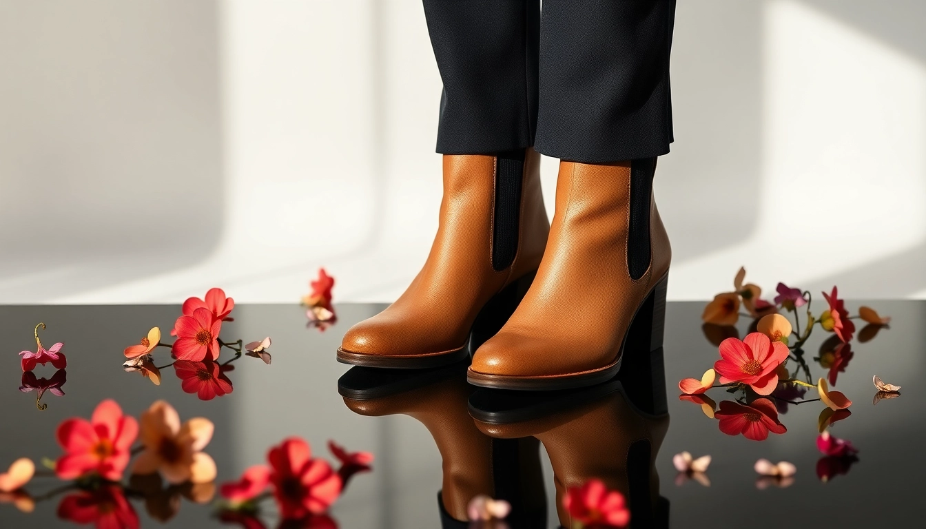 Showcase of Gucci Bloom boots with floral accents in a stylish, elegant setting.