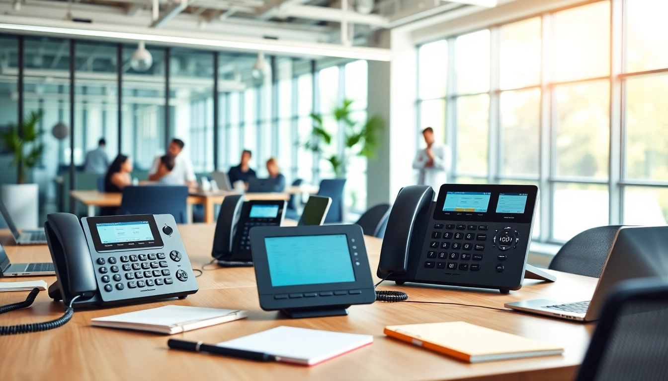 Enhance your small business phone service with a modern office setup featuring VoIP technology.