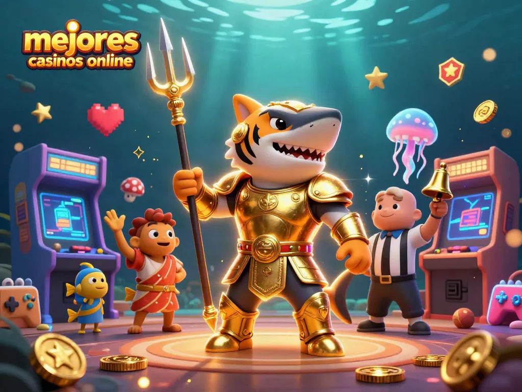 Sumérgete en los mejores casinos online y juega con un tiburón en armadura en un coliseo bajo el agua.