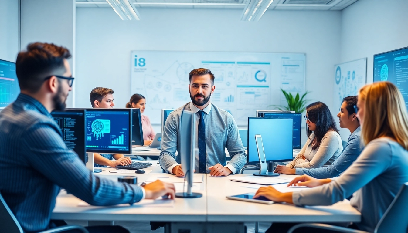 Outsourced IT Support Tampa team collaborating in a modern office setting.