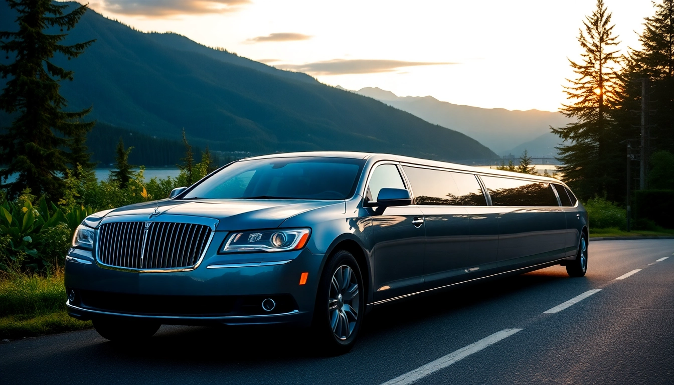 Ride in a luxurious limo from Seattle to Vancouver, showcased in a scenic setting.