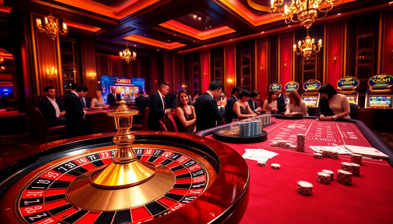 Engage in thrilling games at s88vip casino with vibrant roulette and poker tables.