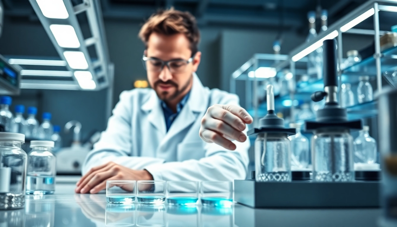 Analyzing peptides in a modern lab setting, showcasing advanced techniques and equipment.