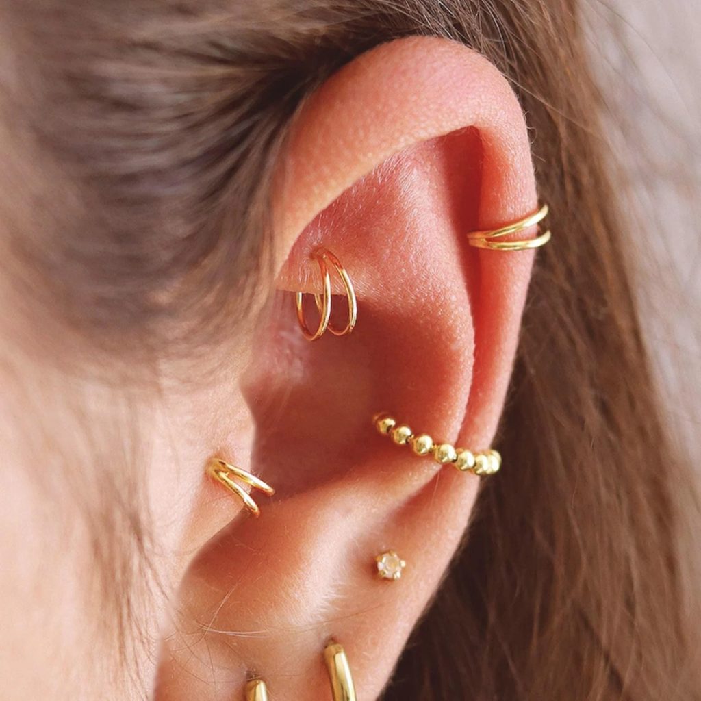 Real Gold Ear Piercing Jewellery | Cervin Blanc