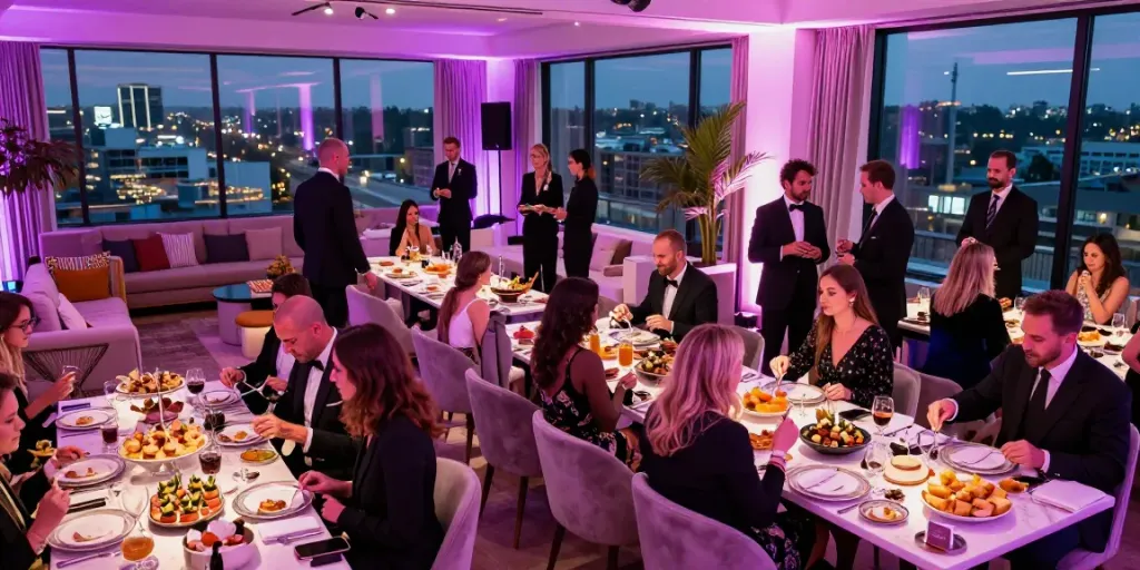 Event rentals for luxury gala showcasing elegant décor and sophisticated atmosphere.