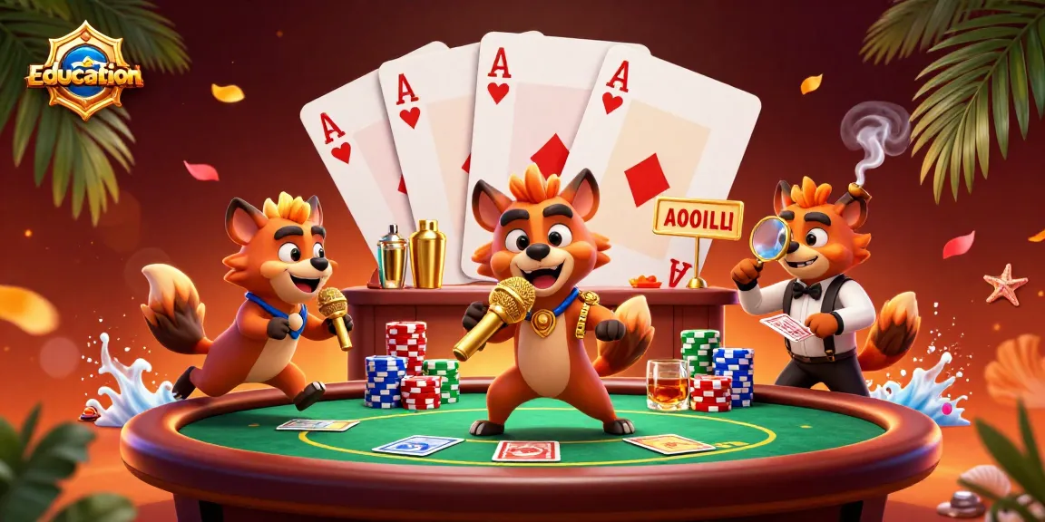 Engaging education-focused scene of hyena comedians at a vibrant casino.