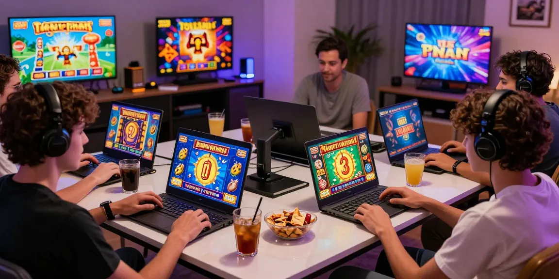 Engaged players exploring bonus buy slots at https://thekingarthur.co.uk/ in a vibrant gaming atmosphere.