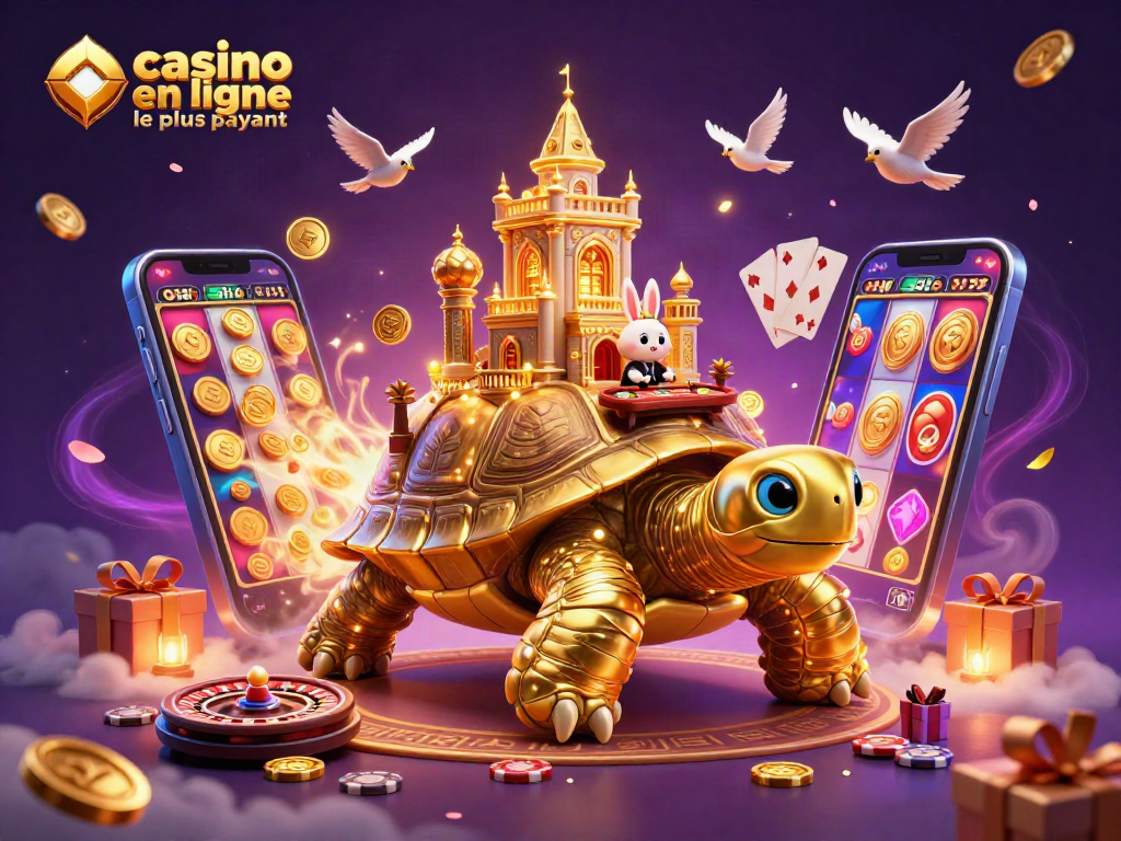 Découvrez le casino en ligne le plus payant avec une tortue d'or géante et un croupier de lapin.