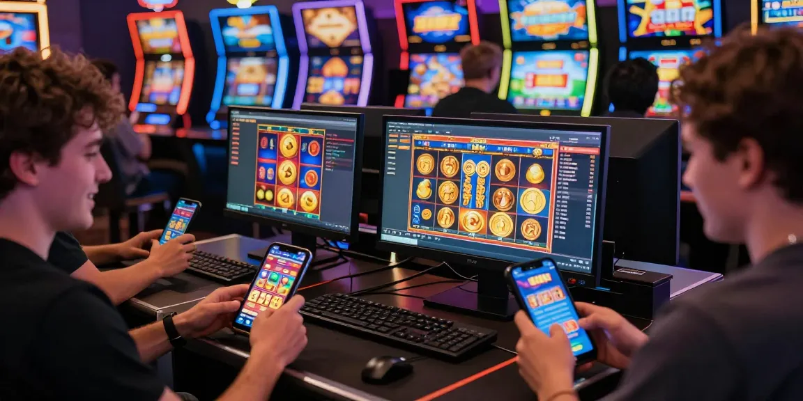 Engaged players enjoying slot88 games on mobile and desktop devices in an exciting online gambling environment.