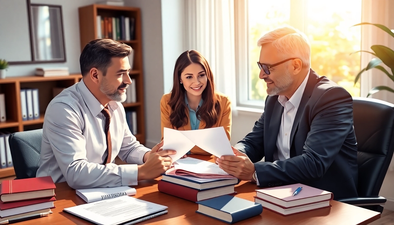 Discussing Family Law Financial Agreements with a couple in a professional setting.