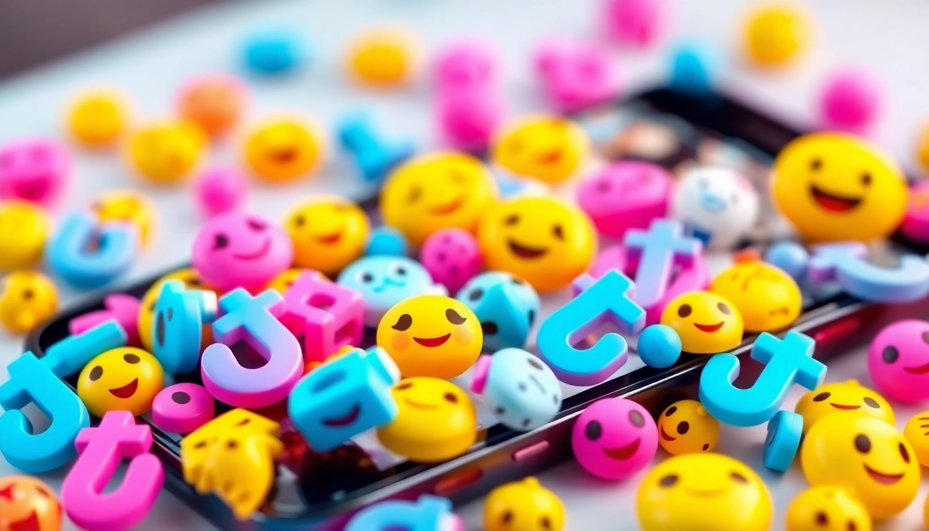 Create playful TikTok emojis with unique designs displayed on a smartphone screen.