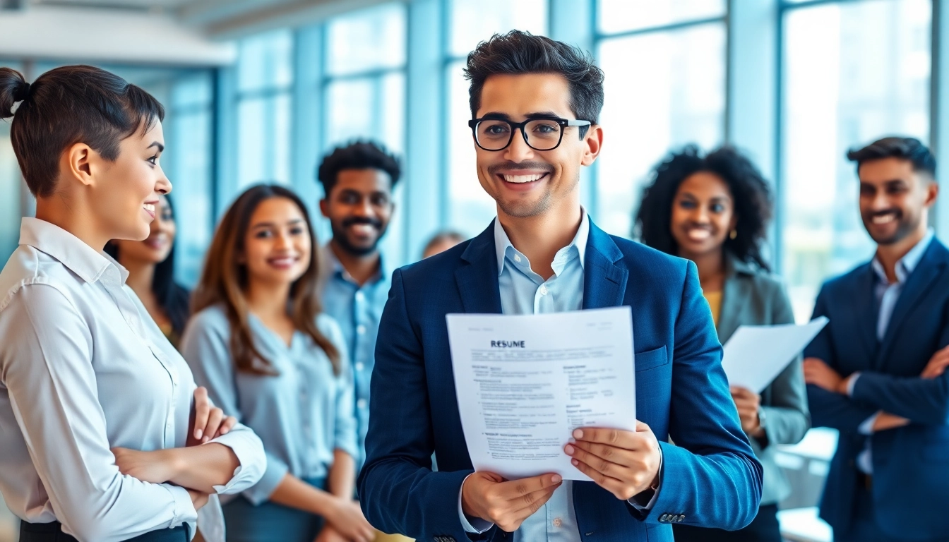Highlighting the best sales recruiting agency, a recruiter engages candidates in a modern office.