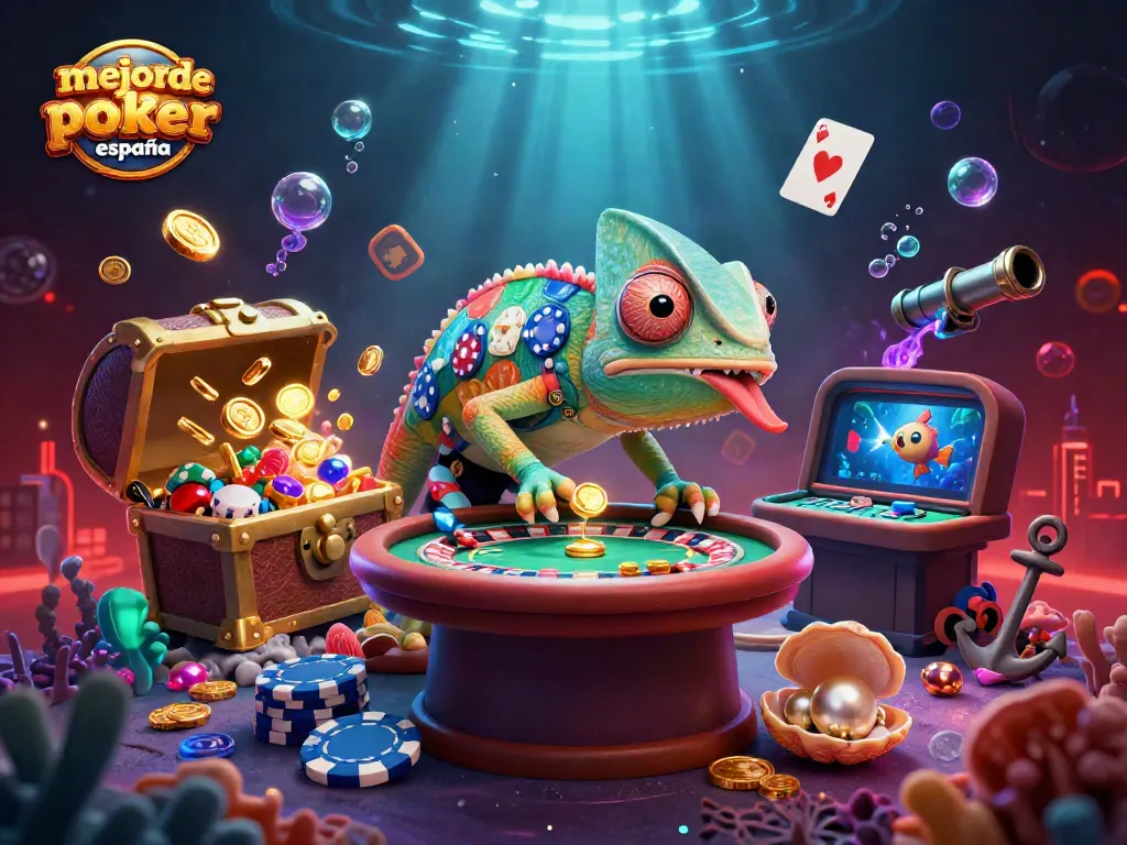 Visualiza las mejores salas de poker online españa y sus dinámicas atractivas en este vibrante escenario 3D.