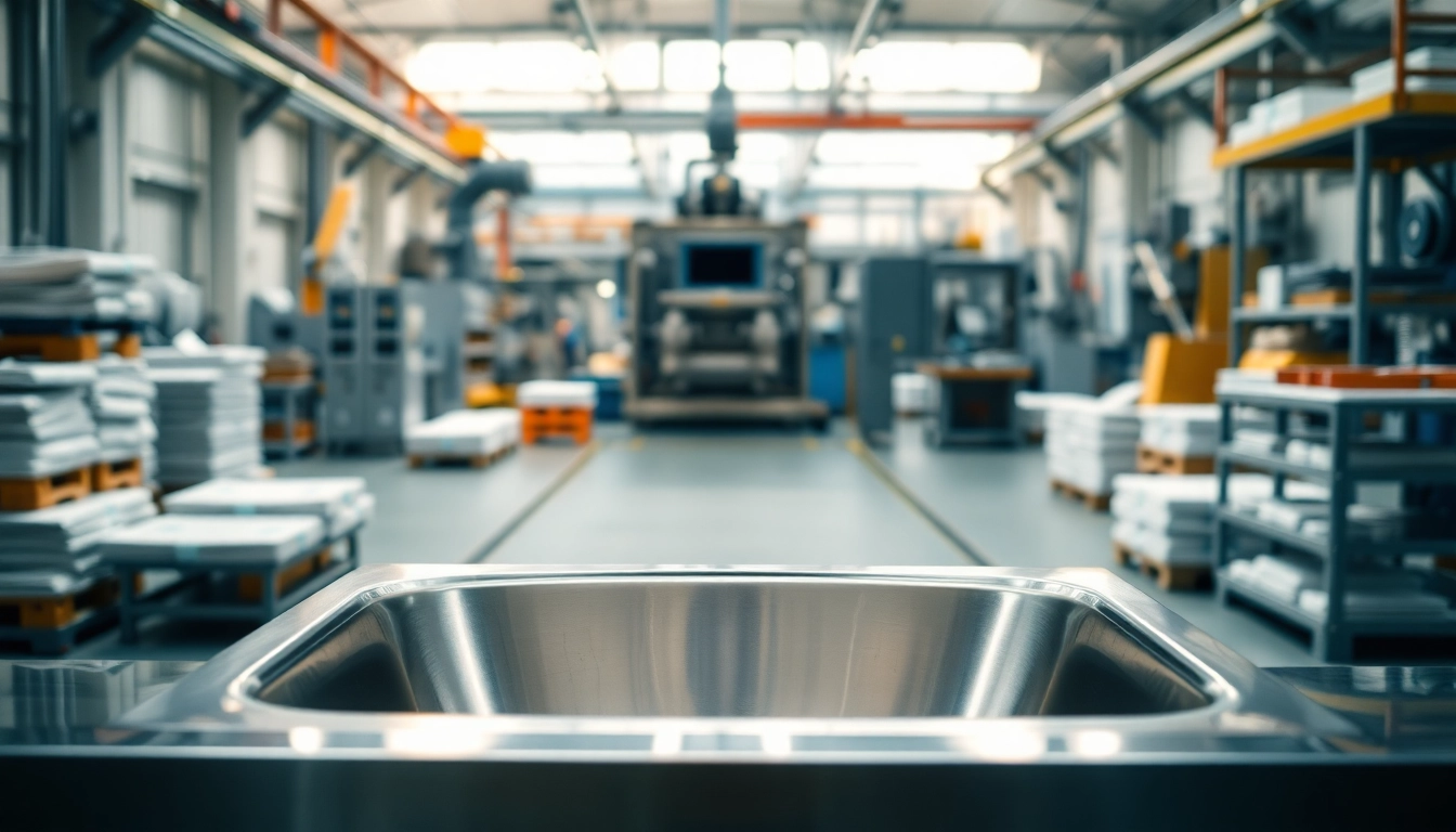 Stainless steel basin factory showcasing advanced production processes and high-quality finishes.
