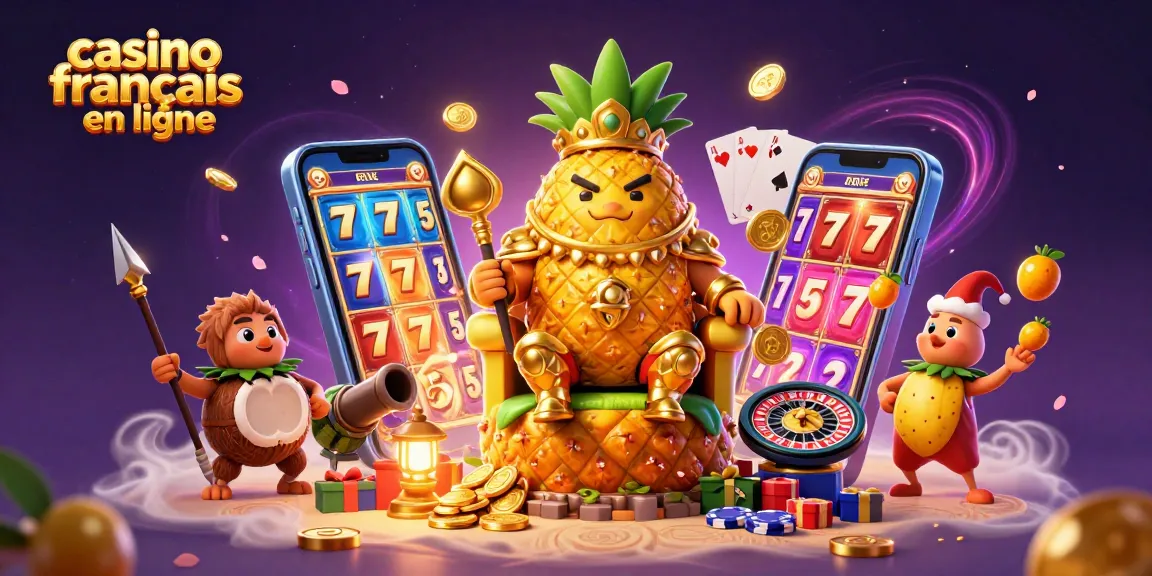 Profitez des jeux de casino français en ligne avec le roi ananas et ses fascinants éléments de jeu.