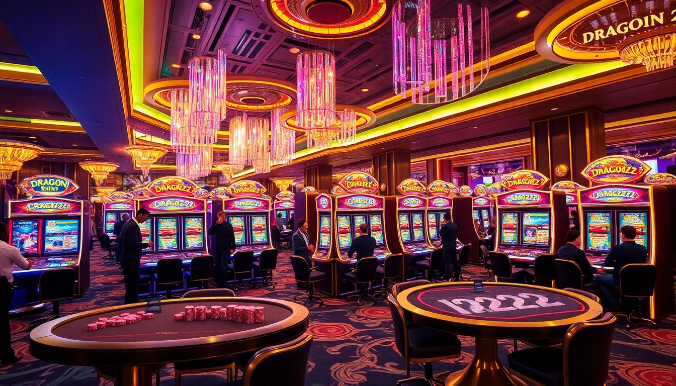 Experience the excitement of playing DRAGON222 slot machines in a luxurious casino environment.