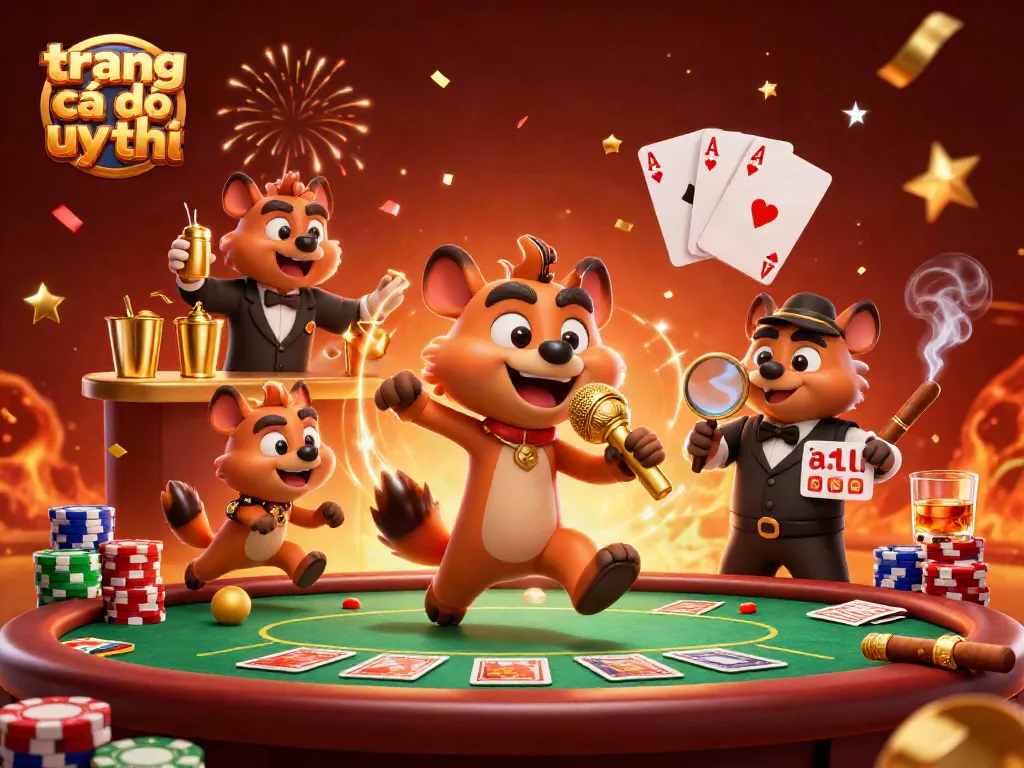 Cá cược tại trang cá độ uy tín với hyena hài hước trong không gian casino sống động và thú vị.