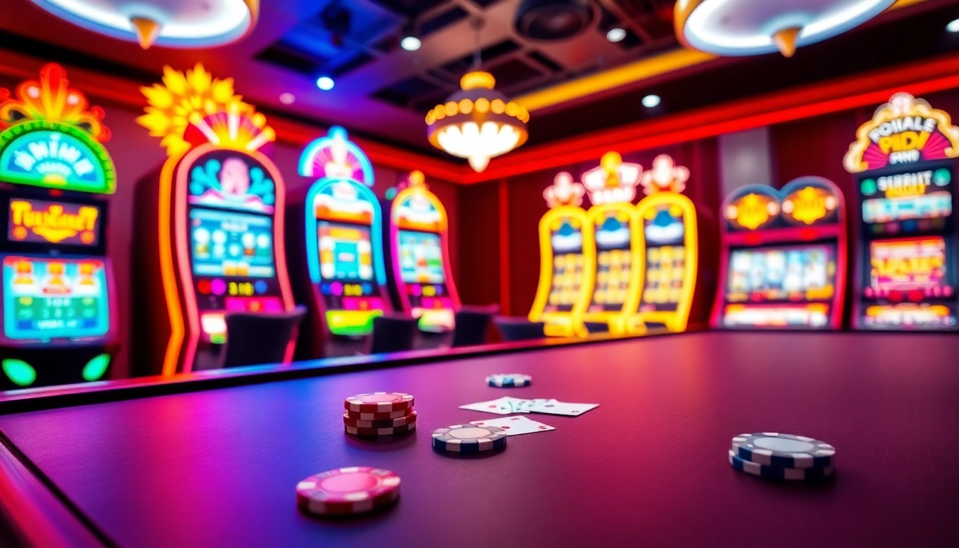 Menampilkan 88SLOTDEWA Pulsa yang beragam dalam suasana kasino yang meriah.
