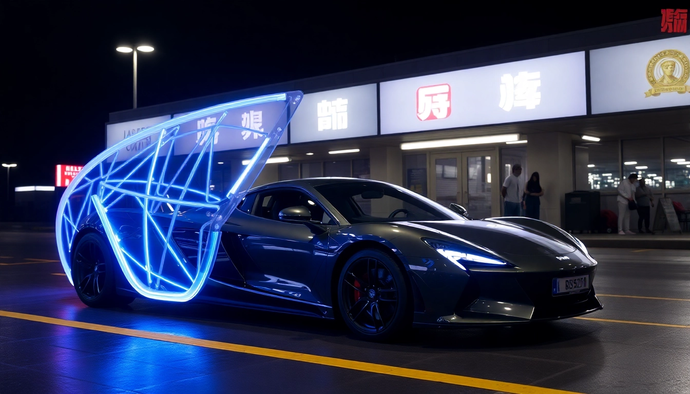 新車リースの魅力を伝える車 リースのイメージ。青空の下で展示される新車が目を引きます。