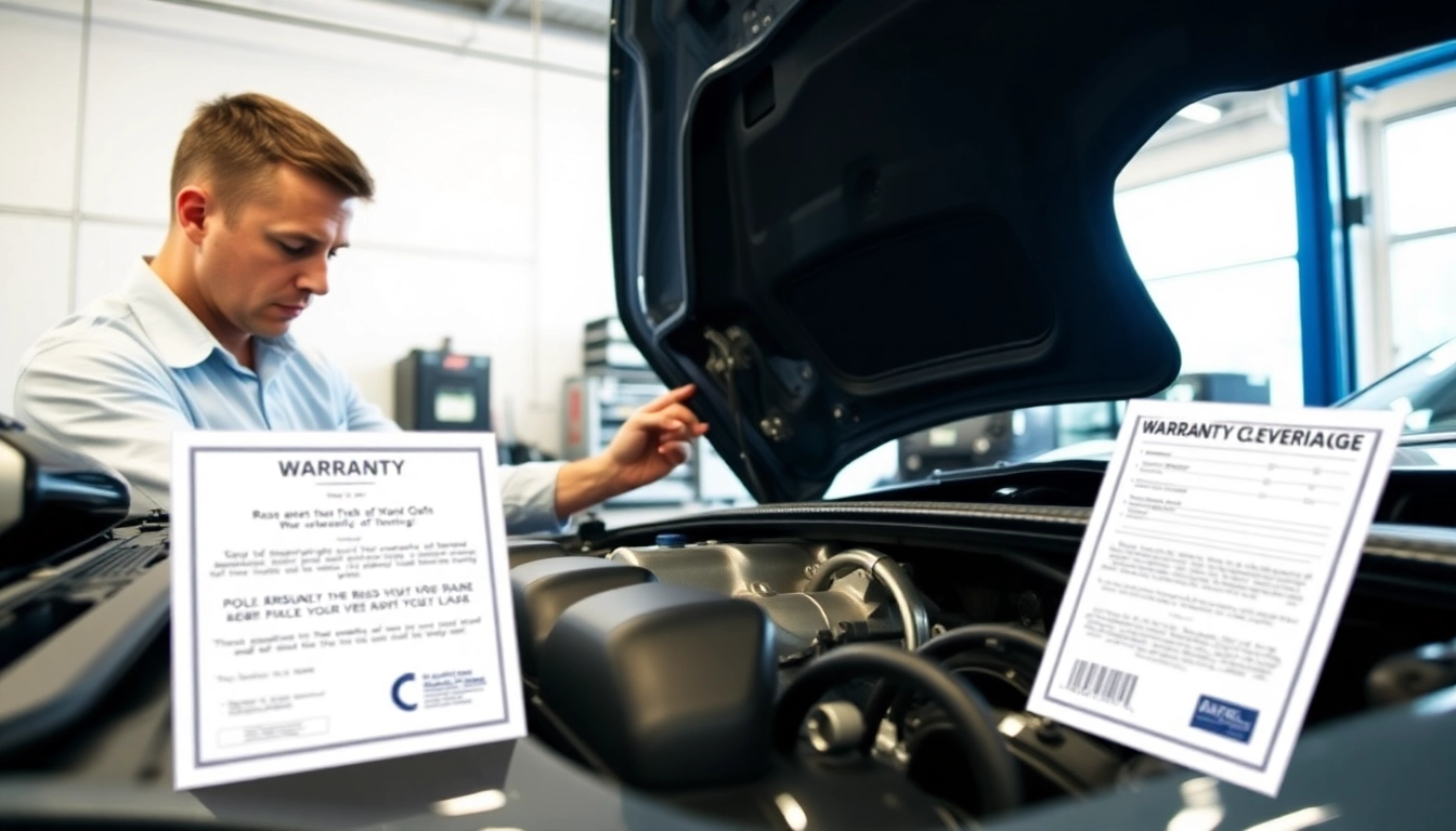 Understand bumper to bumper extended warranty with a mechanic inspecting an engine in a bright garage.