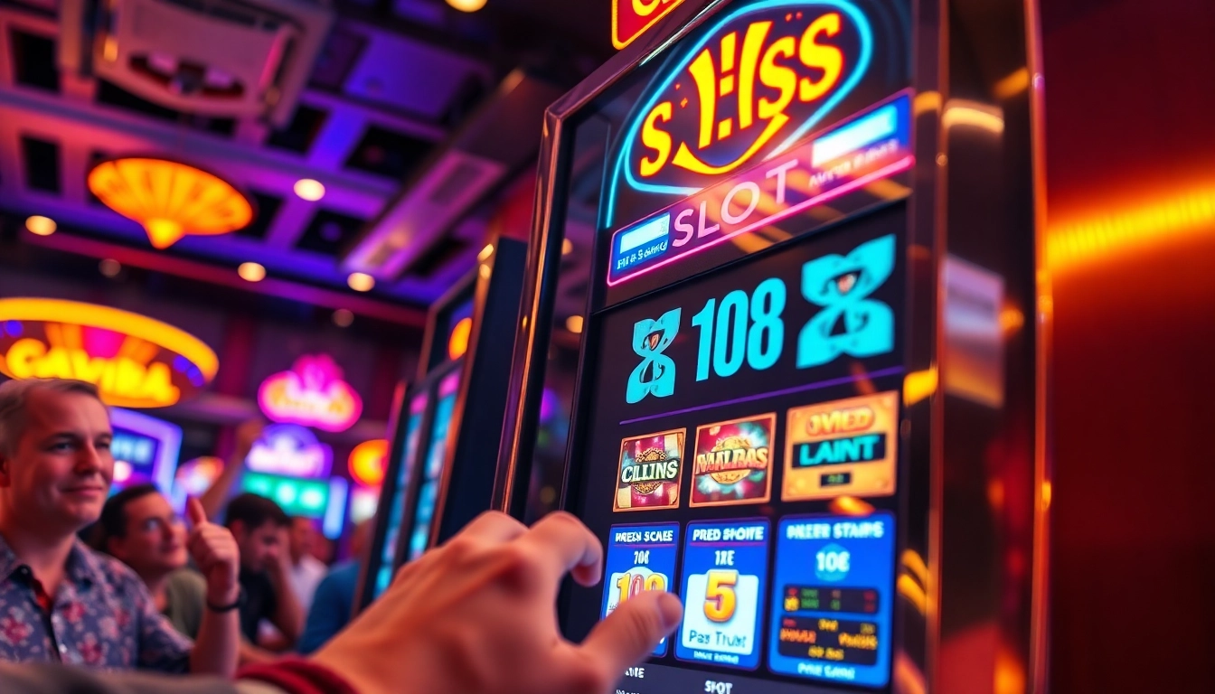 Taruhan QRIS108 Slot pada mesin yang penuh warna, mengundang energi dan semangat.