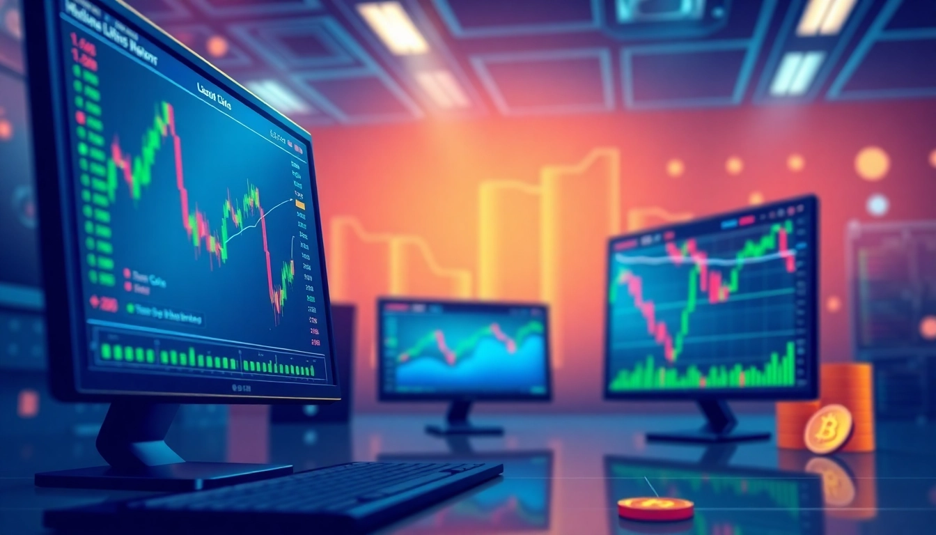 Explore the trending coins listing on a vibrant trading platform with dynamic charts and tokens.