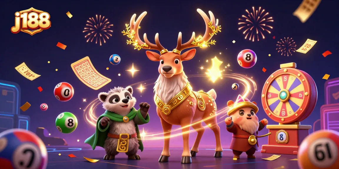 Engage in the excitement of j188 with colorful lottery balls and dynamic elements in a captivating 3D scene.