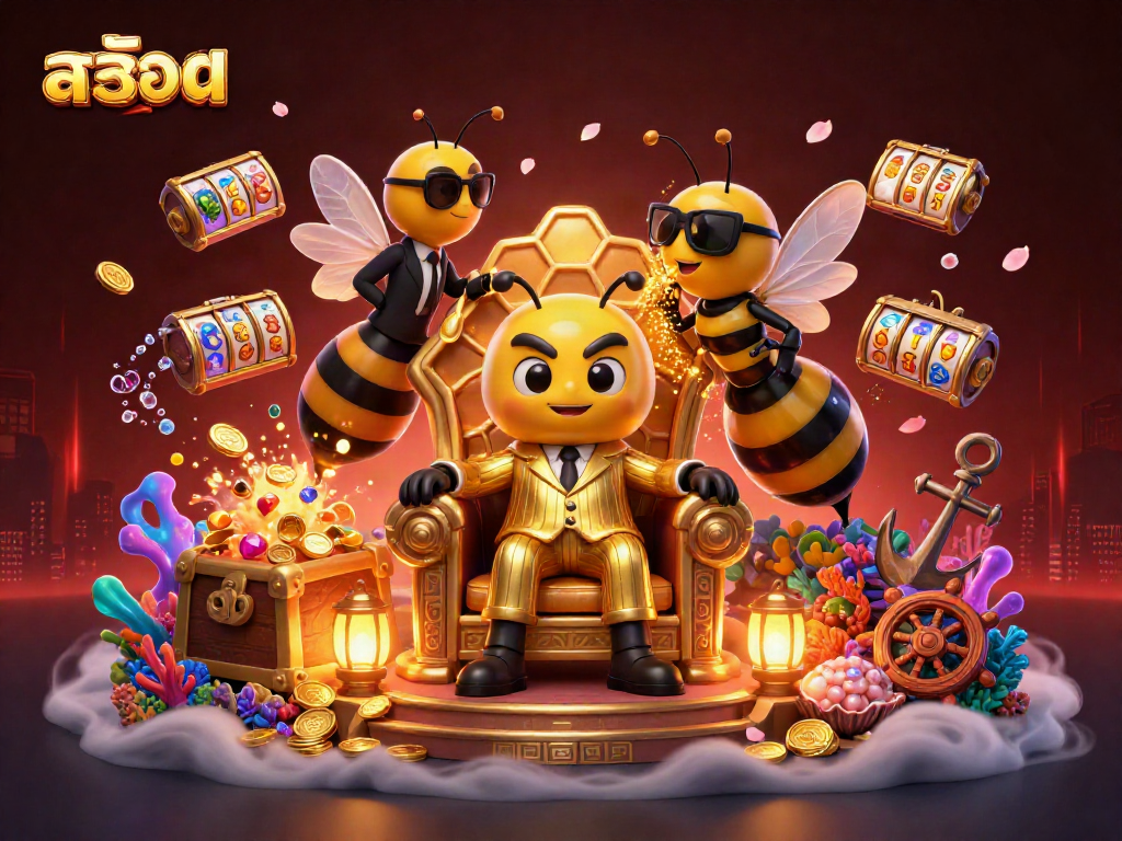 Play สล็อต with exciting slot reels and enchanting characters in this dynamic 3D scene.