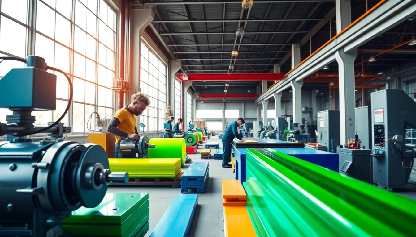 GRP Manufacturer's workshop with skilled technicians crafting innovative composite materials.
