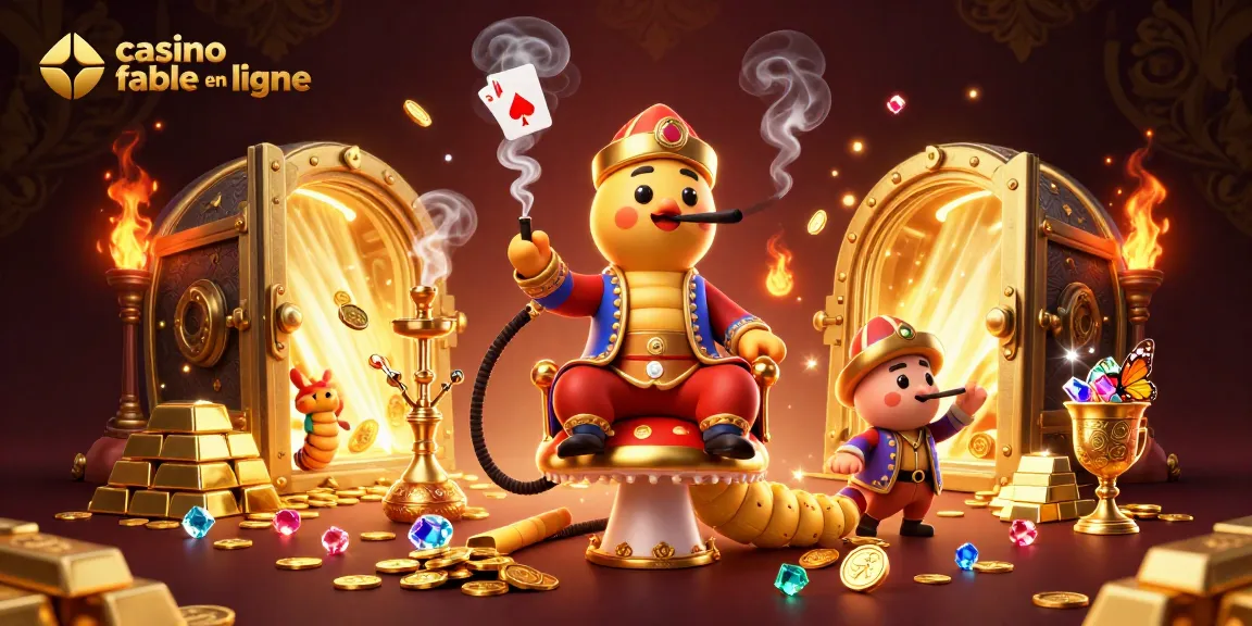 Explorez le monde des jeux avec un casino fiable en ligne, symbolisé par un maître du narguilé dans un décor riche et vibrant.