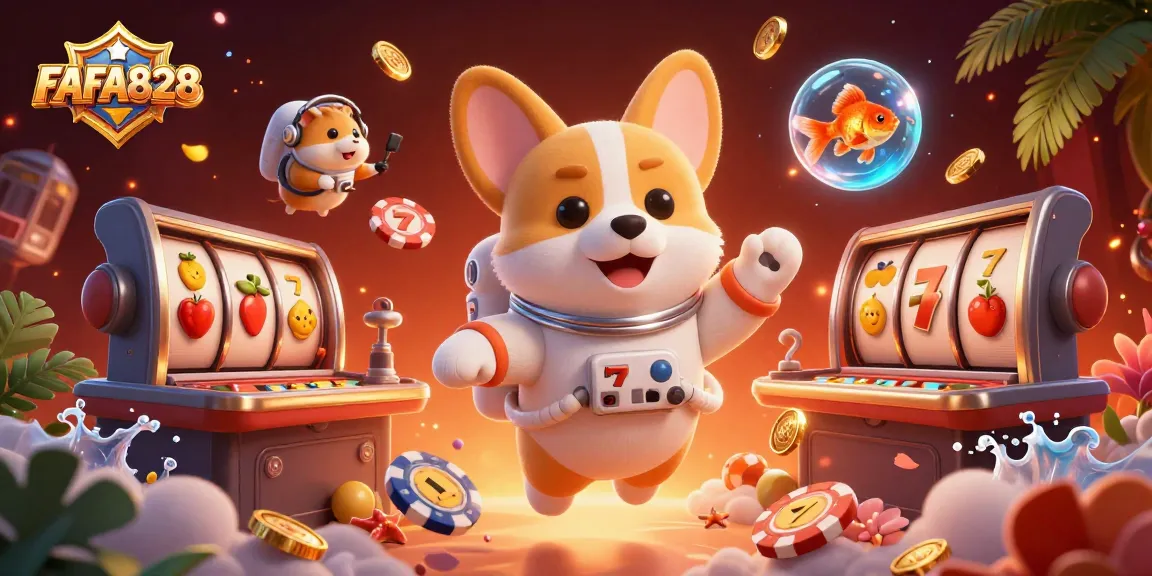 Experience exciting gameplay with FAFA828 as slot reels spin in a vibrant cosmic casino.