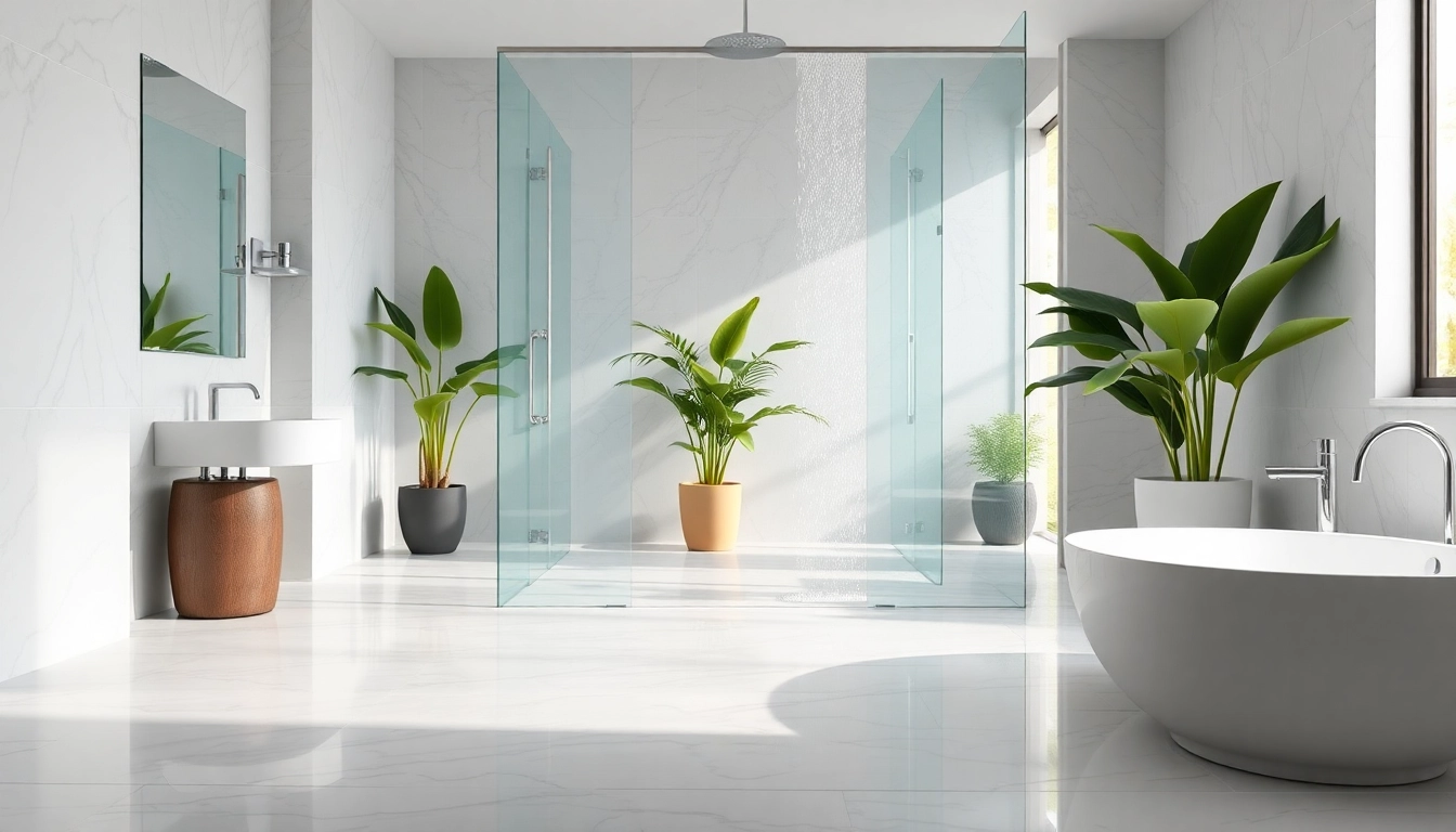 Experience elegant showers Australia with a luxurious glass enclosure in a modern bathroom setting.