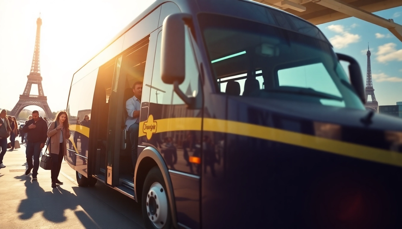 Experience Disneyland Paris airport transfer services with a welcoming shuttle service and eager travelers.