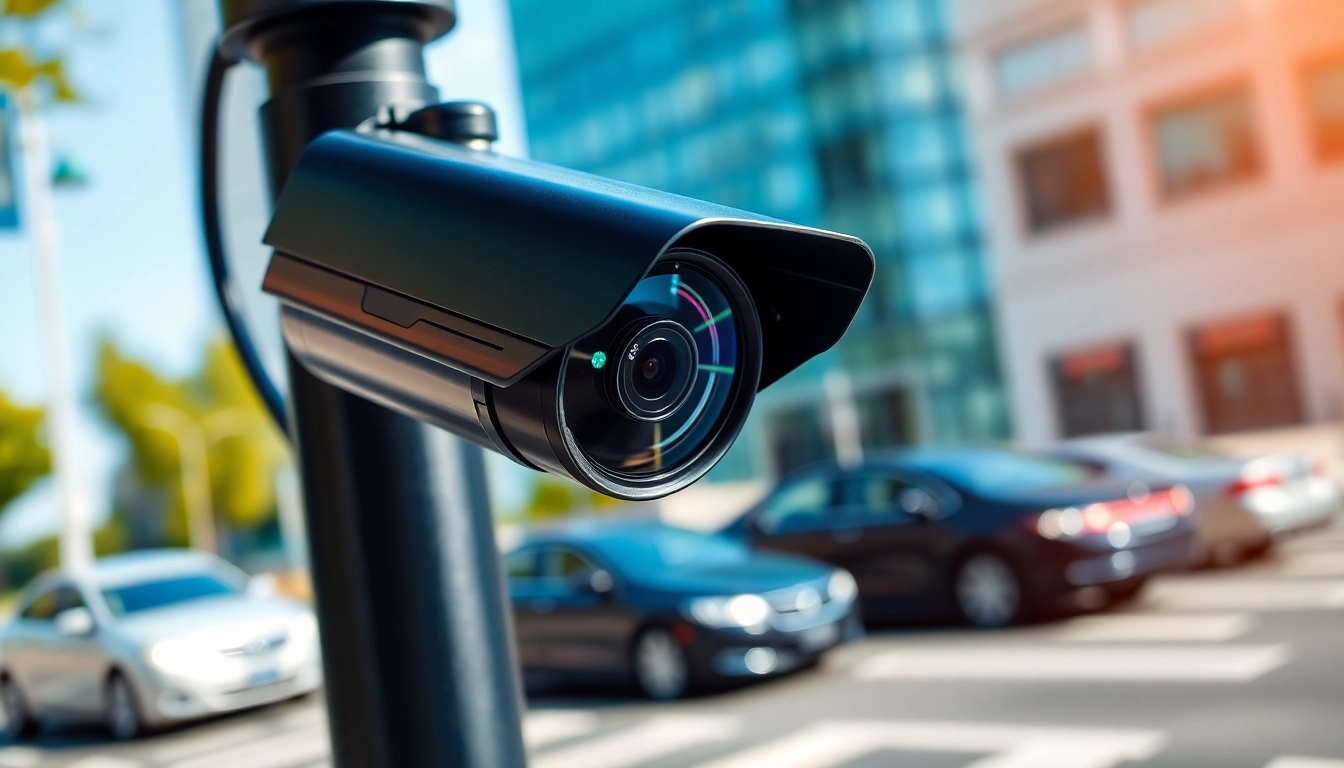 License plate recognition camera effectively capturing vehicle license plates in urban traffic.