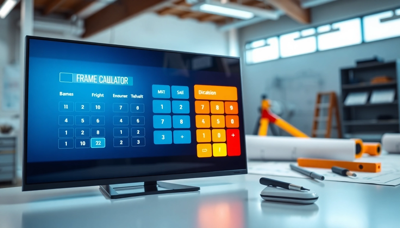 Optimize calculations with a frame calculator displayed in a modern workspace.