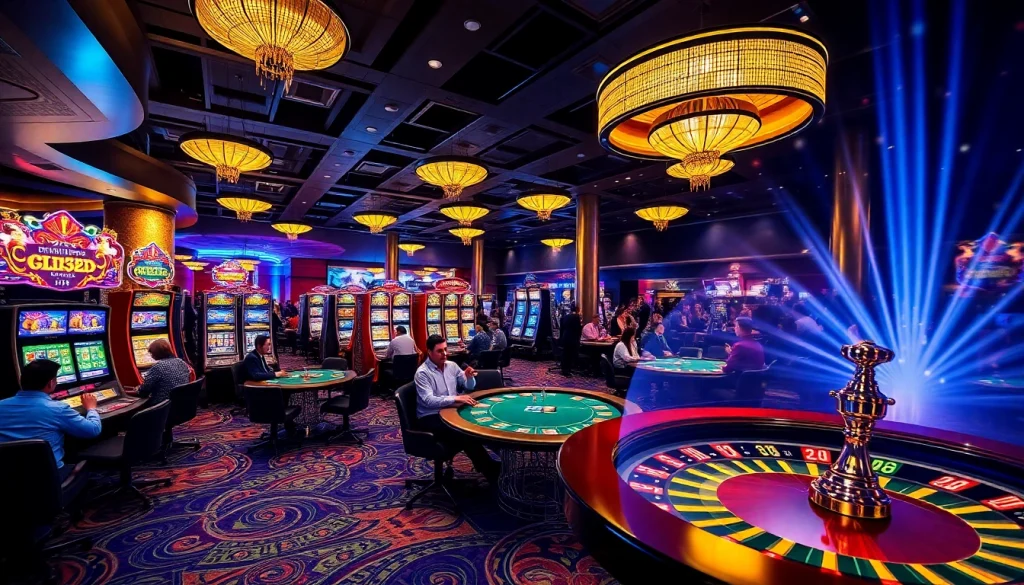 Engage in thrilling gameplay at the KJC AC 2 casino with vibrant slot machines and exciting poker tables.