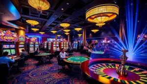 Engage in thrilling gameplay at the KJC AC 2 casino with vibrant slot machines and exciting poker tables.