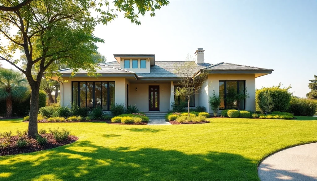 Showcasing beautiful real estate property with modern architecture and lush greenery.