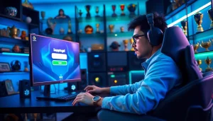 Masuk ke sayaptogel login dengan gamer yang terfokus pada permainan