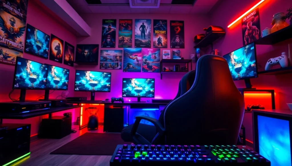 Mengungkap daftar ggsoft game dalam pengaturan gaming profesional dengan pencahayaan LED berwarna-warni.