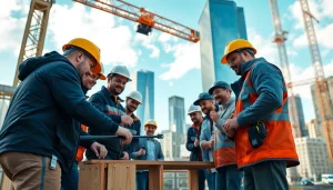 Skilled team of New York General Contractor professionals collaborating on a construction project.